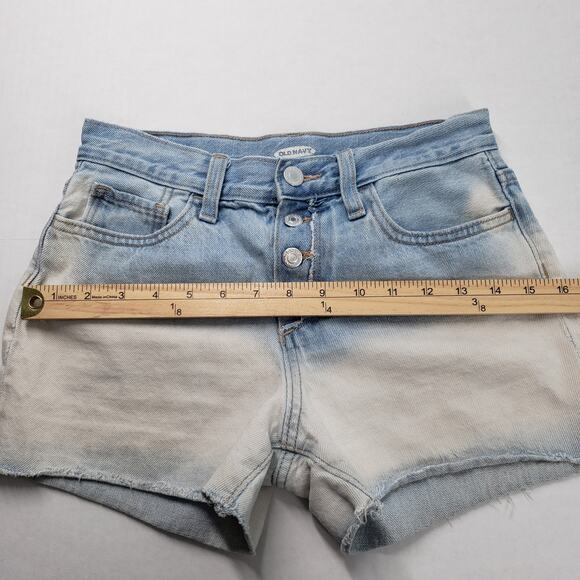 Old Navy Jean Shorts Girls 14 Blue Denim Cut Off Button Fly Adjustable Waist - Picture 5 of 15